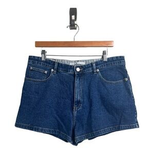 Vintage 00” High Waist Tommy Hilfiger Dark Wash Perfect Flag Emblem Denim Short